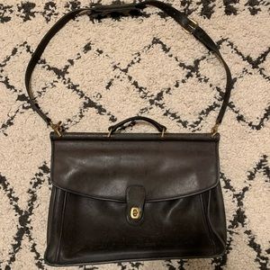 Vintage Coach Black Briefcase/Book Bag